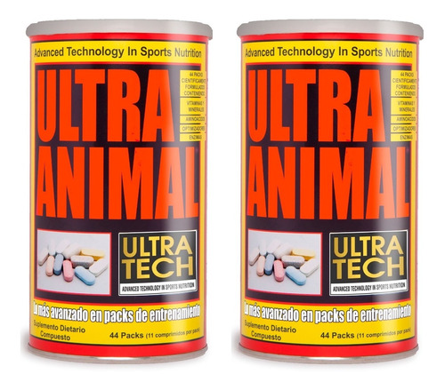 Ultra Animal 44 Packs Ultra Tech Promo X 2 Unidades Pack Para Entrenamientos Intensos Energía Potencia Recuperación
