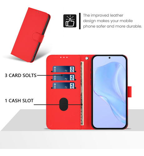 Funda Para Samsung Galaxy A34/a35/a36, Cartera De Piel, 18 Colores, Función Atril, Carga Inalámbrica, Piel Mate