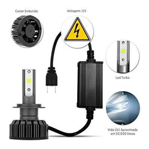 Imagem 5 de 5 de Par Lampada Ultra Led Baixo H7 Volvo S60 Foco Duplo