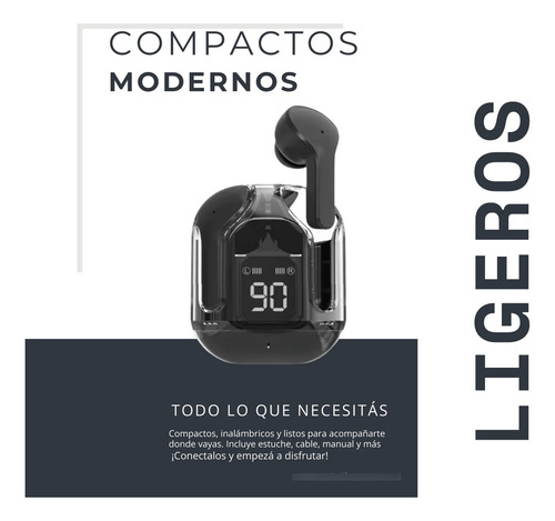 Auriculares In-ear Inalámbricos Bluetooth Zhome Tws Tactil Negro
