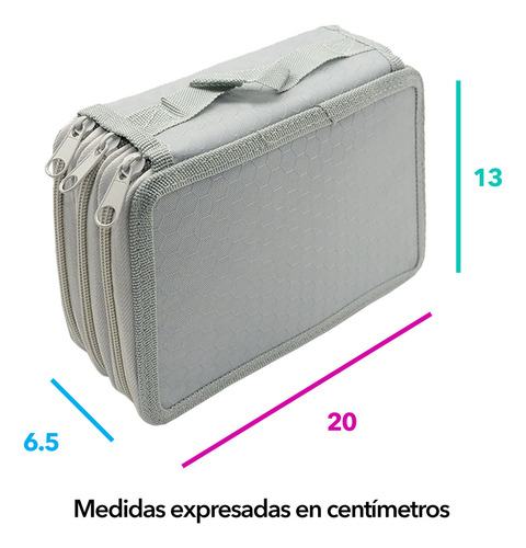 Estuche Para Lapices 75 Espacios 20x12x7cm Colores Lapicera