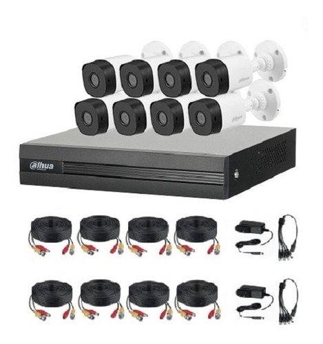 Kit De Cctv Hdcvi Dahua 8 Cámaras Tipo Bullet 1080p 3.6mm