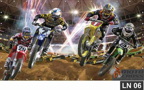 Imagem 6 de 6 de Painel De Festa Aniversário Motocross 2,00x1,80m Lona