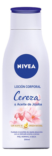  Loción Nivea Cereza y Aceite de Jojoba en botella 200mL cereza