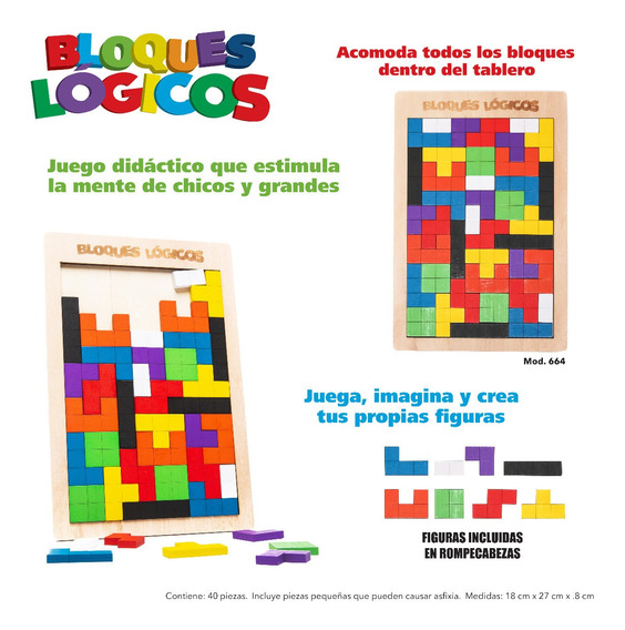 Pop Juego Tetris Bloques Logicos Material 2pz. | Envío gratis