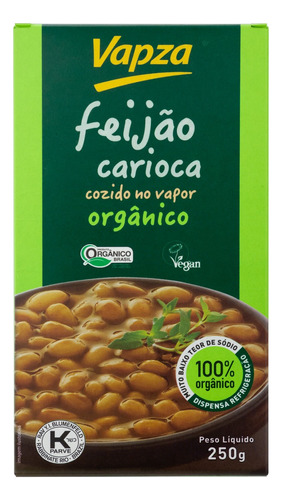 Feijão carioca Vapza em caixa sem glúten 250 g