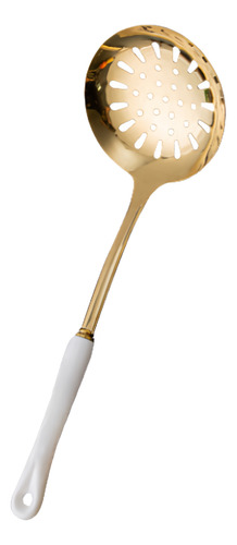 2pcs Cucharón Colador Dorado De Acero Inoxidable