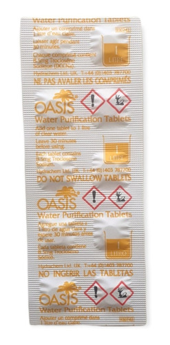 Oasis Tableta De Purificación Potabilización De Agua 10 Lts