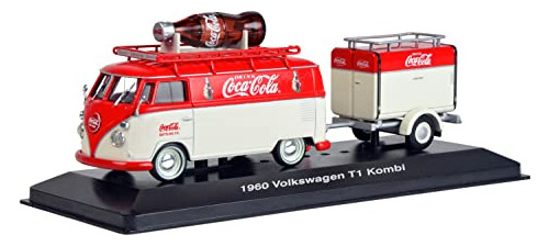 1:43 Coca-cola 1960 Volkswagen Kombi T1 Con Remolque Dzz3f