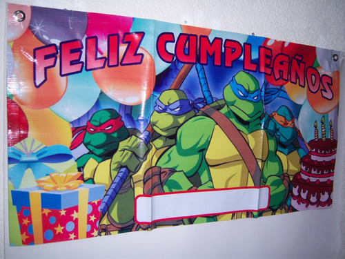 Lona Impresa 1m/50cm Adorno Fiesta Cumpleaños Tortugas Ninja