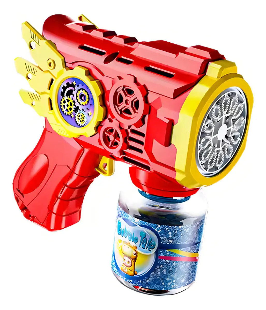 Brinquedo Maquina Bolha De Sabão Pistola Automática C/ Luz Cor Flying Vermelha Importsmt