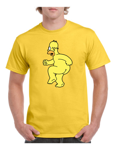 Polera Hombre Estampada Homero Desnudo