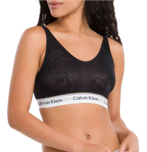 Sutiã Top Calvin Klein Modern Cotton Renda E Tule Luc153