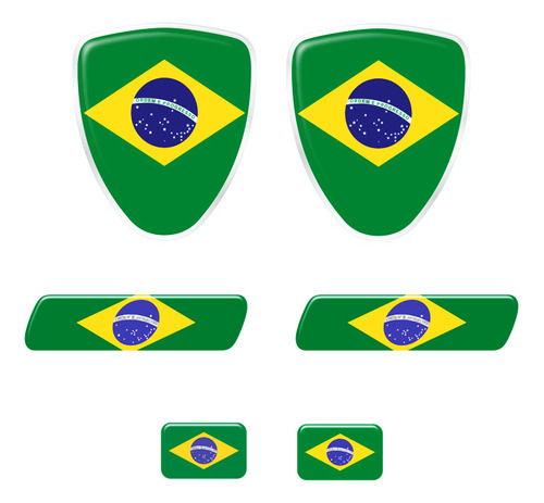 Adesivo Bandeira Brasil Emblema Escudo Placa Coluna Resinado