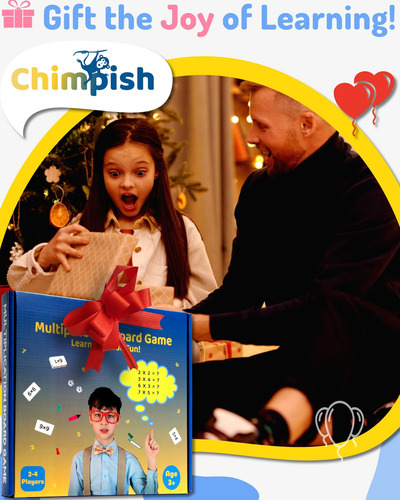 Juego De Mesa De Multiplicación Chimpish 12x12 De Madera Mon
