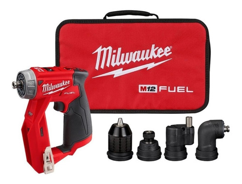 Furadeira Milwaukee M12 Fuel Multihead 4 em 1 Mod. 2505-20, cor vermelha