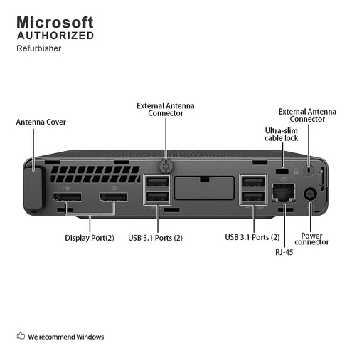 Hp Elitedesk 800 G4 Mini Pc Core I5 16gb 256gb Ssd Monitor (Reacondicionado)