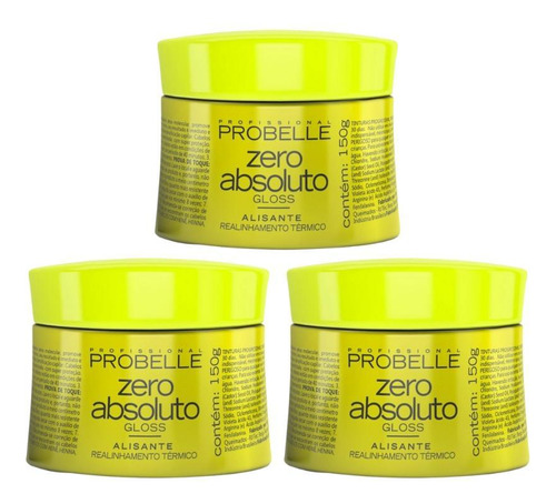 Botox Capilar Probelle Zero Absoluto 150g - Kit Com 3un