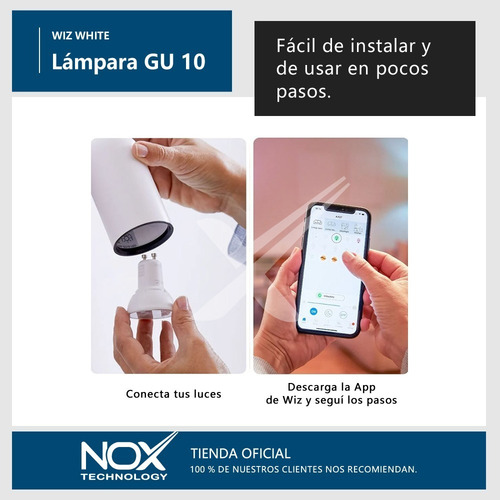 Imagen 5 de 9 de Lampara Dicroica Led Wiz App Wifi Calida Fria 4.9w Gu10