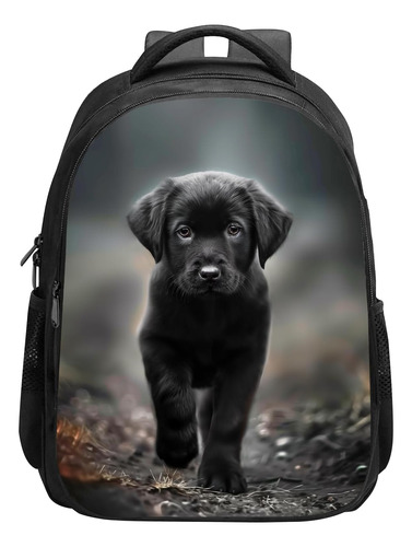 Sara Nell Black Labrador Dog Puppy Mochila Escolar Con Corre