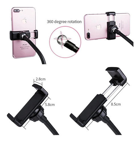 Aro De Luz Led Fotos Vídeos Con Soporte Para Celular 3 Tonos