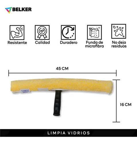 Fregona De Microfibra P/vidrio 45cm + Extensión 60cm Ettore