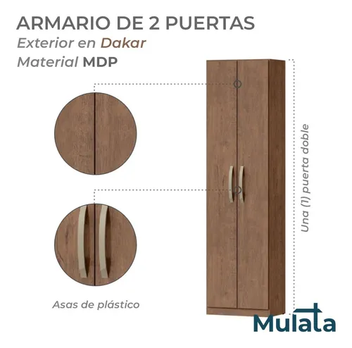 Mueble Multiuso 2 Puertas Cocina Baño Armario Color Dakar
