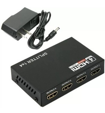 Multiplicador De Señal Splitter Hdmi 1 Entrada X 4 Salidas