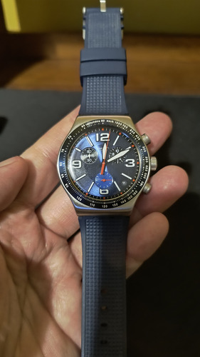 Reloj Swatch Swiss Made Blue Grid Acero Como Nuevo Impecable Azul Azul Azul (Usado)