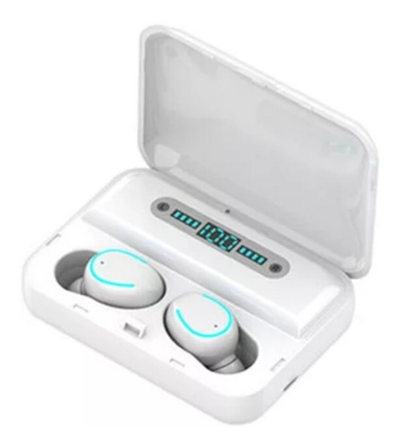 Audífonos Bluetooth Sport Indicador Led Impermeable Tws Color Blanco