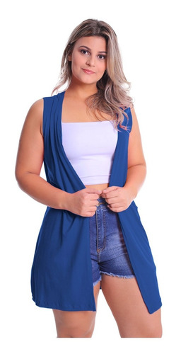 Max Colete Plus Size Kimono Alongado Quimono Feminino Malha 