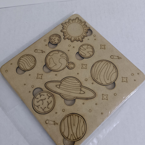 Juegos Didactico Planetas Mdf Natural 3mm Juego De Mesa