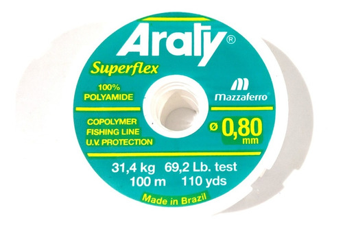 Nylon Araty Superflex 0.80 Mm X 100 Mts 31,4 Kg