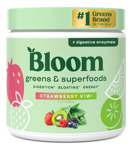 Bloom Nutrition Probiotico,previotico,salud Intestinal,30pz Sabor Fresa Kiwi