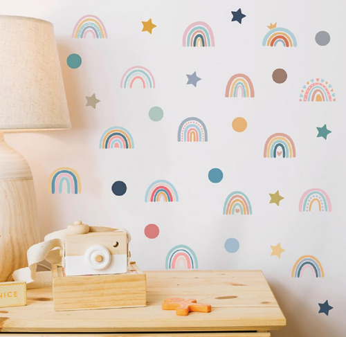Arco Iris Con Temas De Vinilo Estético Pegatinas De Pared