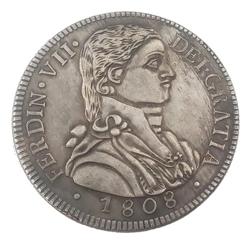 Moneda Antigua 8 Reales Rey Fernando Vii España 1808, Repro.