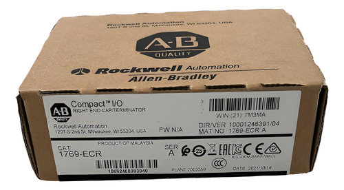 Allen-bradley 1769-ecr Tapa De Extremo Derecho.