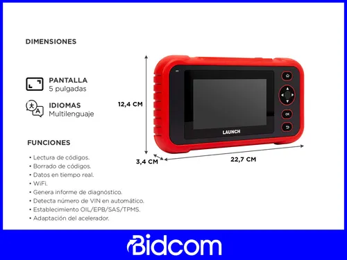 Scanner Automotriz Launch Creader Multimarca Funciones Obd2