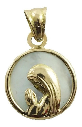 Medalla Virgen Niña 26 Mm Oro 18 K Lapislazuli Kendra Joyas
