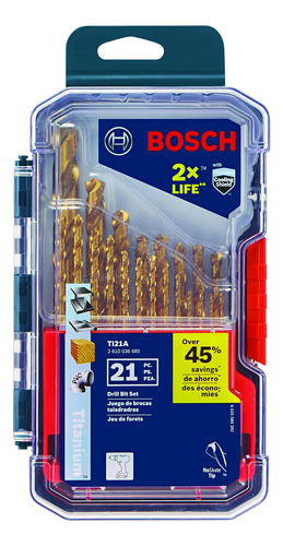 Bosch Ti21a 21-piece Assorted Set Titanium Nitride Coated...