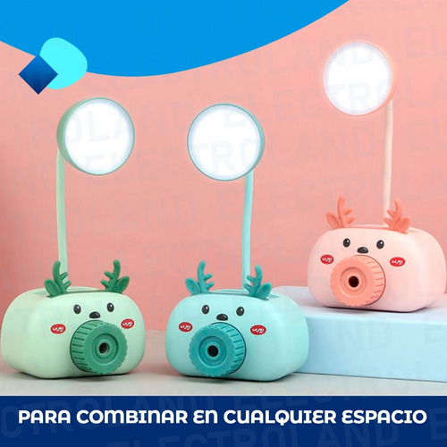 Imagen 7 de 10 de Velador Led Flexible Lampara Lapicero Sacapuntas Infantil