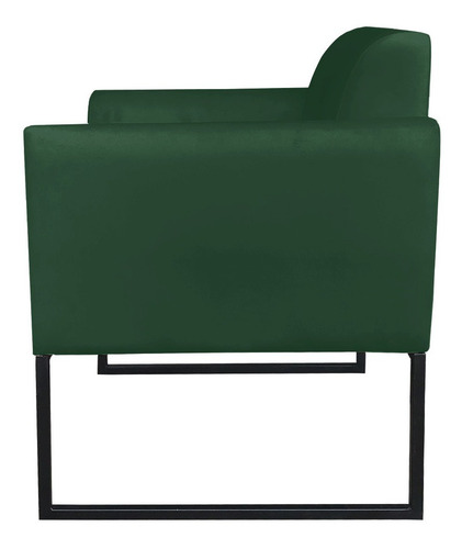 Imagem 4 de 7 de Kit 02 Poltronas Marisa Suede Verde Base Preto