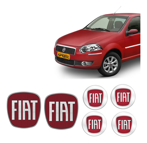 Kit Adesivos Para Fiat Siena 2008/2011 Vermelho - Genérico