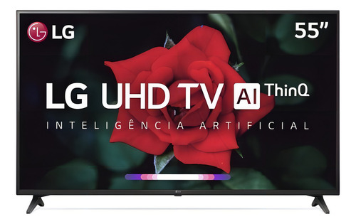 Smart TV de 55" LG AI ThinQ 55UN7100 com tela LED 4K 127/220V - preto