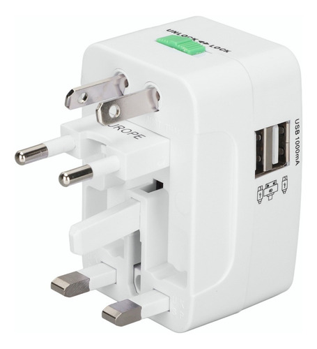 Adaptador De Viaje Universal Cargador De Pared Internacional