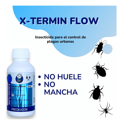 Mata Cucarachas, Moscas, Mosquitos, Etc. Flow 100ml Sin Olor