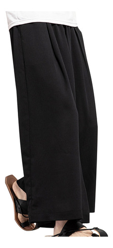 Pantalón Holgado Liso De Cintura Elástica Con Cordones Recto