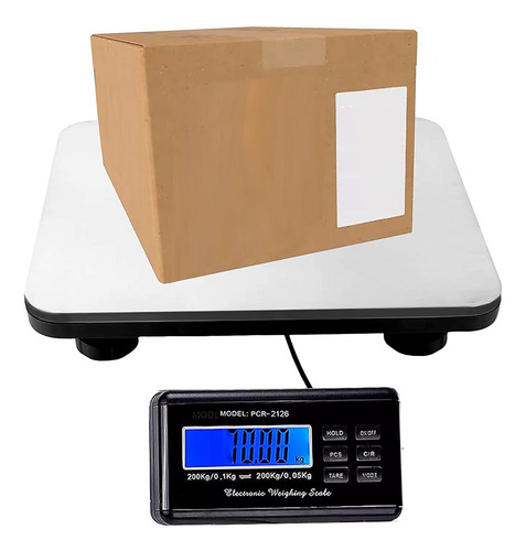Bascula Electronica Para Paqueteria Digital Plataforma 200kg Color Gris