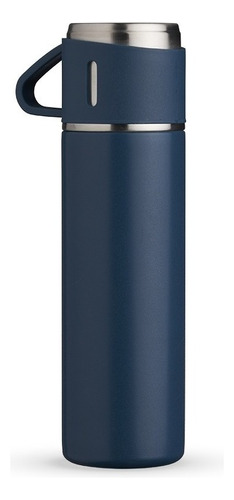 Squeeze Garrafa Térmica C/ Copo Parede Dupla Sistema A Vácuo Cor Azul