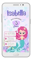 Comprar Invitación Tarjeta Digital Interactiva - Sirenita